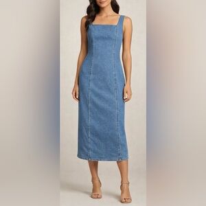 Habitual Denim Midi Dress. Size: S
